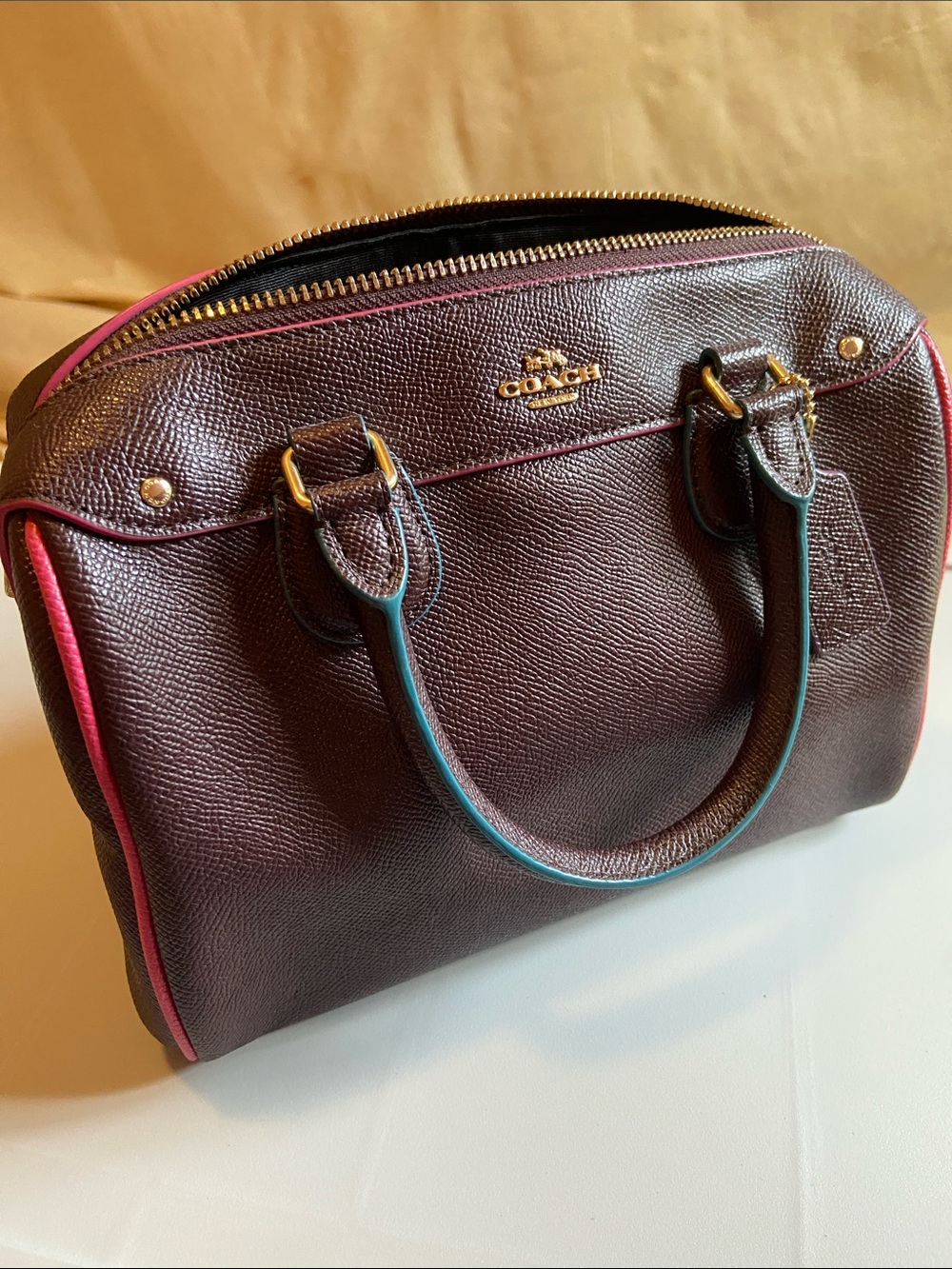 Coach Mini Bennett Satchel with Edgepaint EUC NO Crossbody strap - Picture 2 of 10